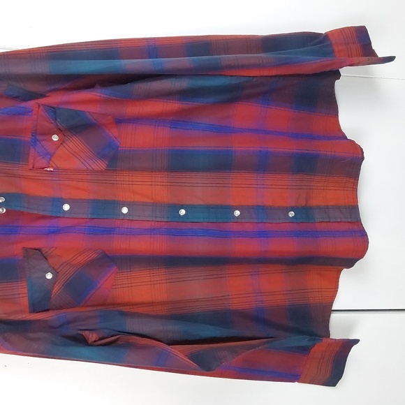 Levi's Plaid Vibrant Color Pearl Snap Pocket Buttondown Western Shirt Sz.XXL - Picture 3 of 10